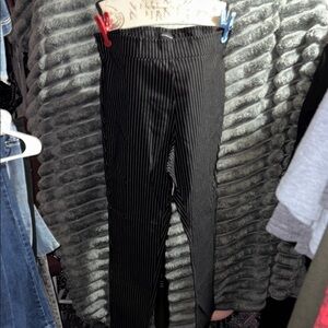 Who What Wear Black Dress Pants with Classic Pinstripes